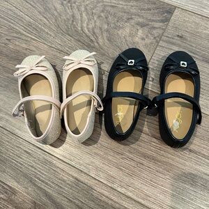 Bundle of Girls 8 Black and Gold Dressy Shoes